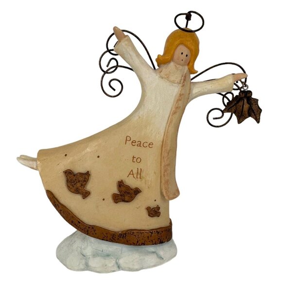 Russ Berrie Co Glitter & Gold "Peace To All" Figurine #22558 - Picture 1 of 5